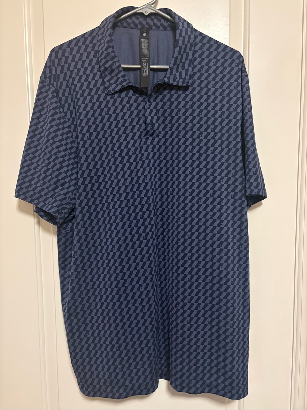 🔵🔵 Men's Lululemon Short-Sleeve Polo Shirt - Navy Pattern